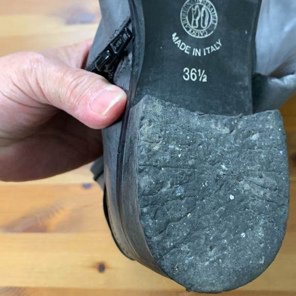 Arnold Churgin Italian made, 100% leather over the knee gray boots - Picture 17 of 17